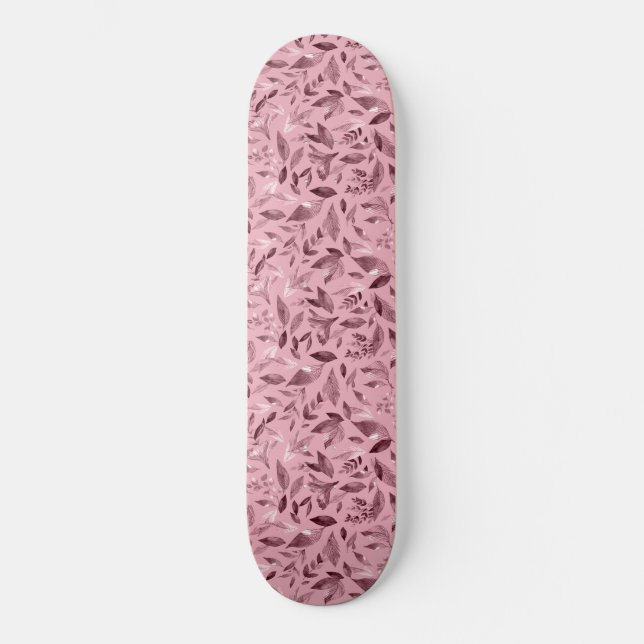 Wasserfarbengefallene Blätter 3 Skateboard (Vorderseite)