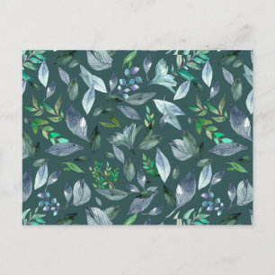 Wasserfarbengefallene Blätter 5 Feiertagspostkarte