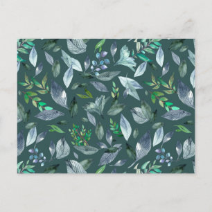 Wasserfarbengefallene Blätter 5 Postkarte