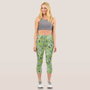 Wasserfarbengefallene Blätter 6 Capri Leggings