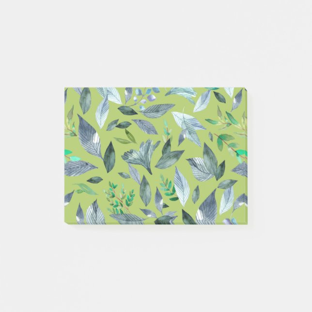 Wasserfarbengefallene Blätter 6 Post-it Klebezettel (Vorderseite)