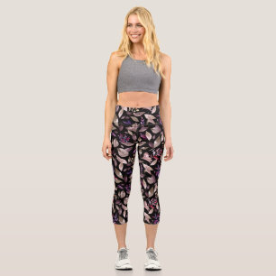 Wasserfarbengefallene Blätter Capri Leggings
