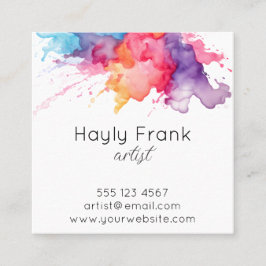 Wasserfarbengeflecht Quadratische Visitenkarte