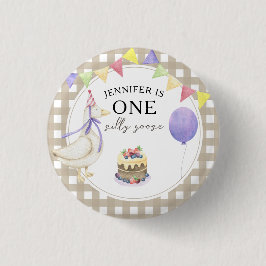 Wasserfarbengel 1. Geburtstag Button