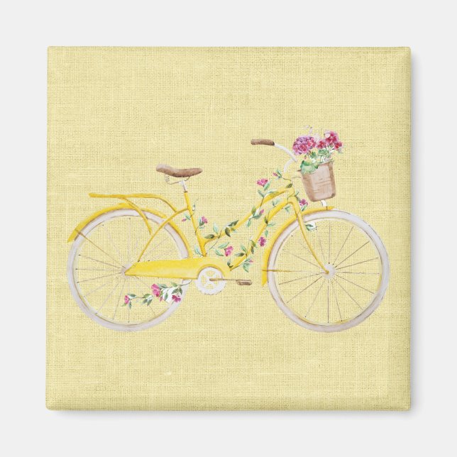 Wasserfarbengelbes Bike Magnet (Vorne)