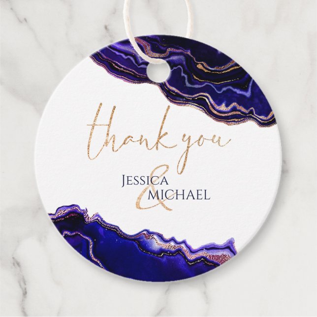 Wasserfarbengeode Moderne Kalligrafie Hochzeit Geschenkanhänger (Vorderseite)