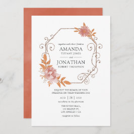 Wasserfarbengeometrische Hochzeit Terracotta Einladung