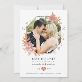 Wasserfarbengeometrische Hochzeit Terracotta Save The Date