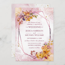 Wasserfarbengeometrischer Fall Marsala Wedding