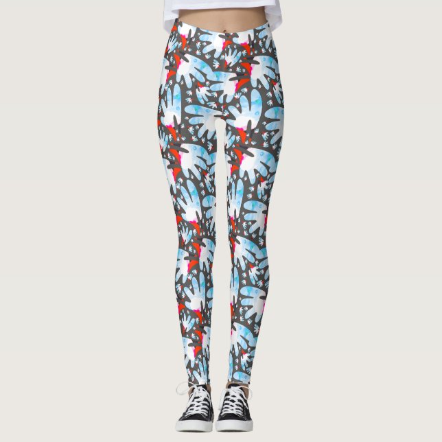 Wasserfarbengesicht - Lebhafte, farbenfrohe Abstra Leggings (Vorderseite)