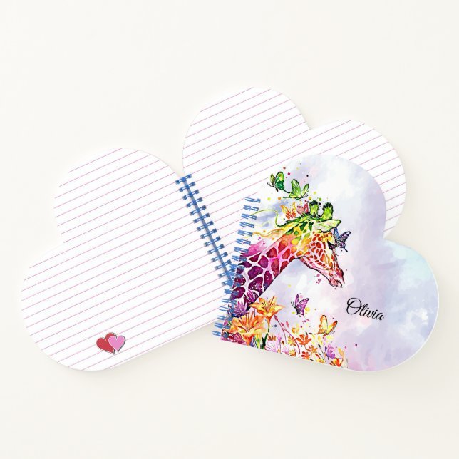 WasserfarbenGiraffen und Schmetterlinge Notizbuch (Innenseite)