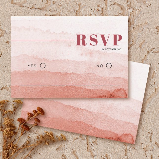 Wasserfarbengraben minimalistisch Japandi Hochzeit RSVP Karte (Von Creator hochgeladen)