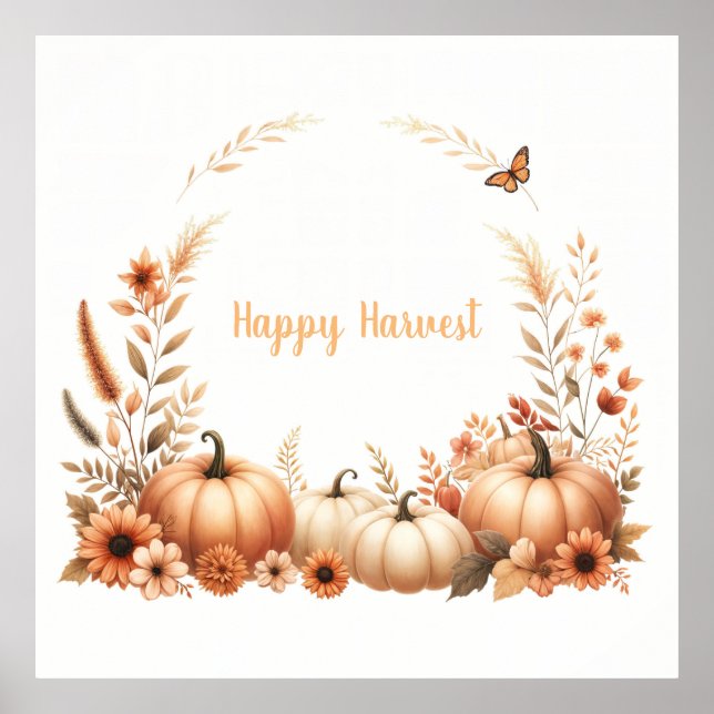 Wasserfarbenhappy Harvest Poster (Vorne)
