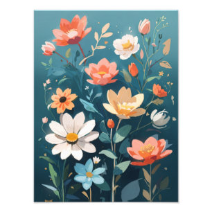 Wasserfarbenharmonie: Tropische Blume im vollen Bl Fotodruck