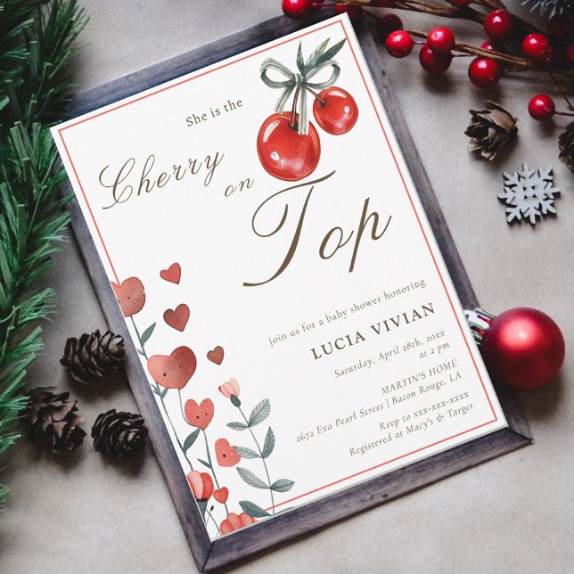 Wasserfarbenherz Blumenkohl auf Top Baby Dusche Einladung (Von Creator hochgeladen)