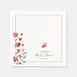 Wasserfarbenherz Blumenkohl auf Top Baby Dusche Serviette