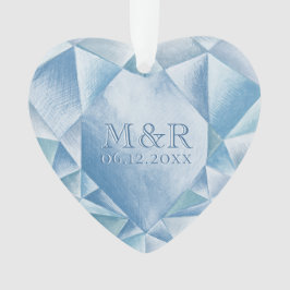 Wasserfarbenherz Diamond 60. Ehejubiläum Ornament