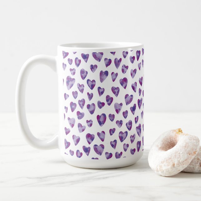 Wasserfarbenherz Kaffeetasse (Mit Donut)