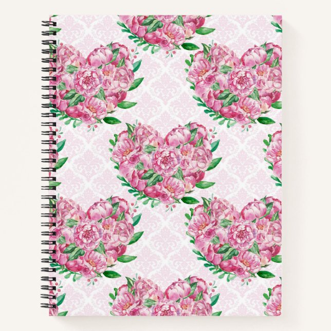 Wasserfarbenherz Notizbuch (Vorderseite)