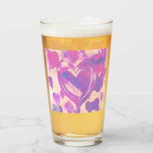 Wasserfarbenherzen Glas