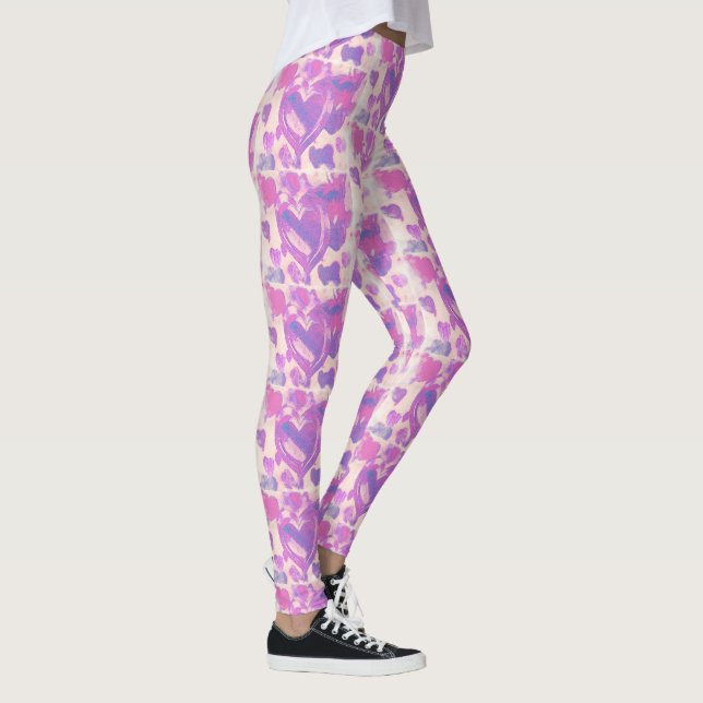 Wasserfarbenherzen Leggings (Rechts)