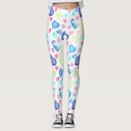 Wasserfarbenherzen Leggings