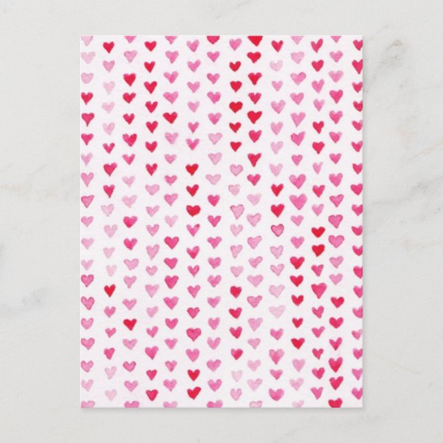 Wasserfarbenherzen Postkarte (Vorderseite)