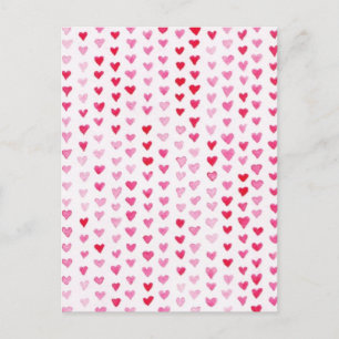 Wasserfarbenherzen Postkarte