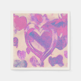 Wasserfarbenherzen Serviette