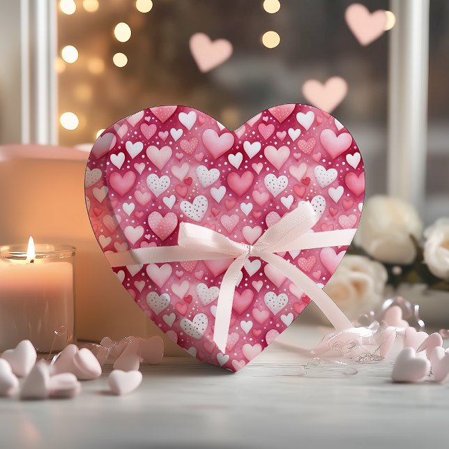 Wasserfarbenherzen verzaubern | Polka Dots Muster Geschenkpapier (Enchanting Watercolor Hearts and Polka Dots Pattern Wrapping Paper)