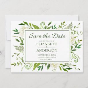 Wasserfarbenhochzeit mit weißem Hydrangeas Save The Date