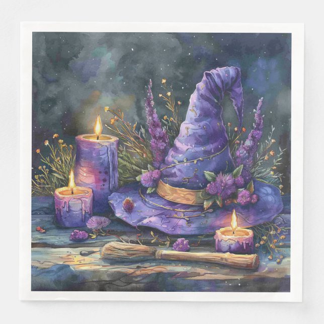 Wasserfarbenhut mit Florals für Decoupage Serviette (Vorderseite)