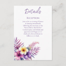 Wasserfarbeninsel Romance-Wedding Details- Begleitkarte