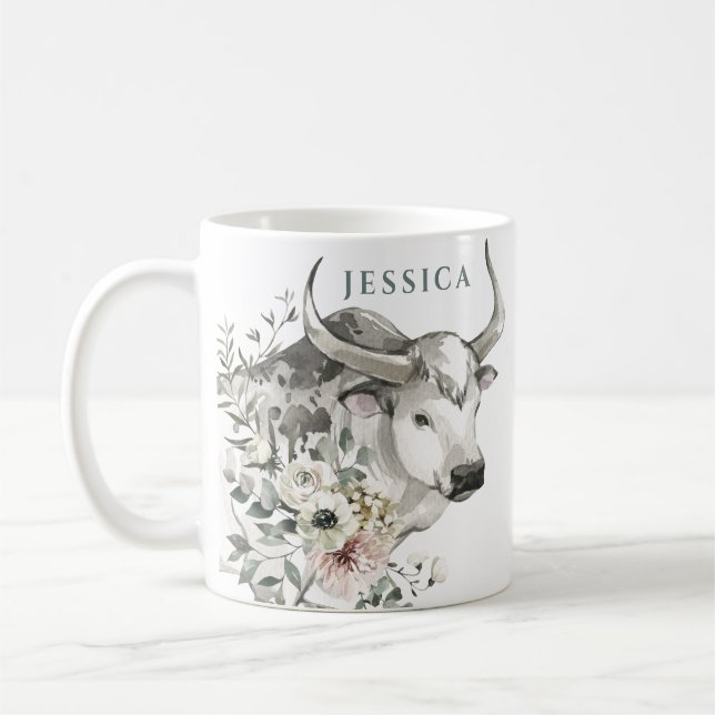 Wasserfarbenjahr des Ochsen | Chinesisches Neujahr Kaffeetasse (Links)