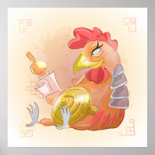 Wasserfarbenjahr des Roosters, Samurai Poster (Vorne)