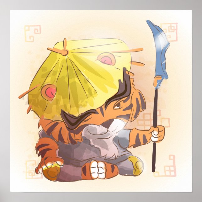 Wasserfarbenjahr des Tigers, Samurai Poster (Vorne)