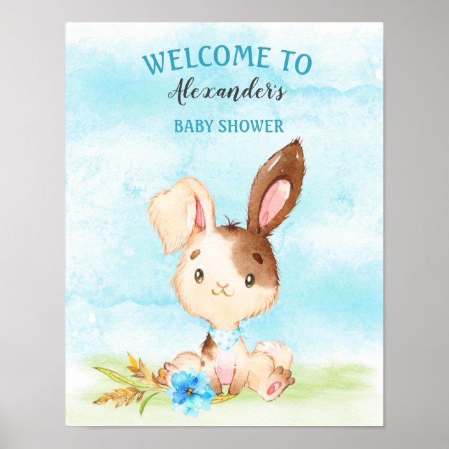 Wasserfarbenjunge Bunny Baby Showfarm Poster (Vorne)