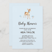 Wasserfarbenjunge Hirsche mit Mushroom-Babydusche