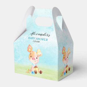 Wasserfarbenjunge Piggy Baby-Duschfarm Geschenkschachtel