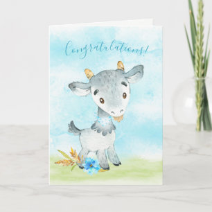 Wasserfarbenjunge Ziegenfarm Karte