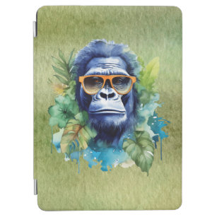 WasserfarbenJungle Gorilla mit Sonnenbrille und Bl iPad Air Hülle