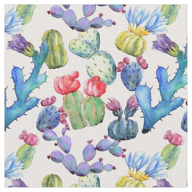 Wasserfarbenkakteen Stoff (Nahaufnahme)