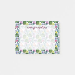 Wasserfarbenkaktus-Muster Post-it Klebezettel