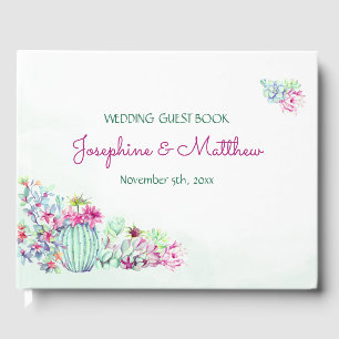 Wasserfarbenkaktus und Sukkulente Hochzeiten Gästebuch