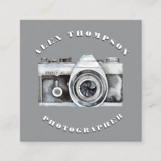 Wasserfarbenkamera Fotografie Lense Custom Quadratische Visitenkarte