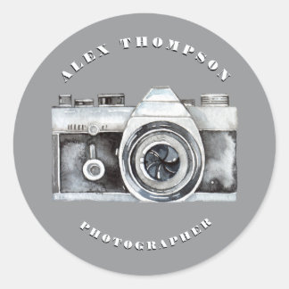 Wasserfarbenkamera Fotografie Lense Custom Runder Aufkleber