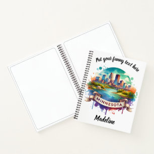 Wasserfarbenkarte der US-Staaten Notizbuch