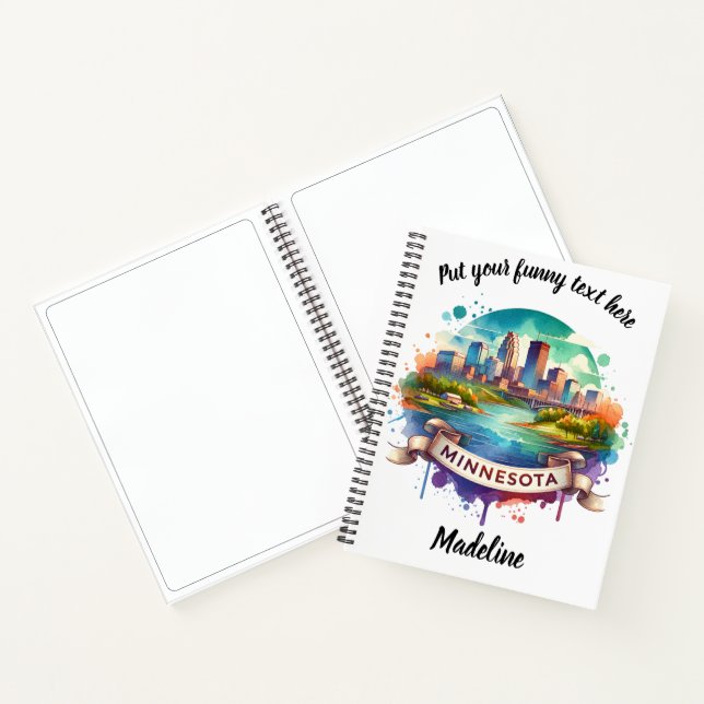 Wasserfarbenkarte der US-Staaten Notizbuch (Innenseite)