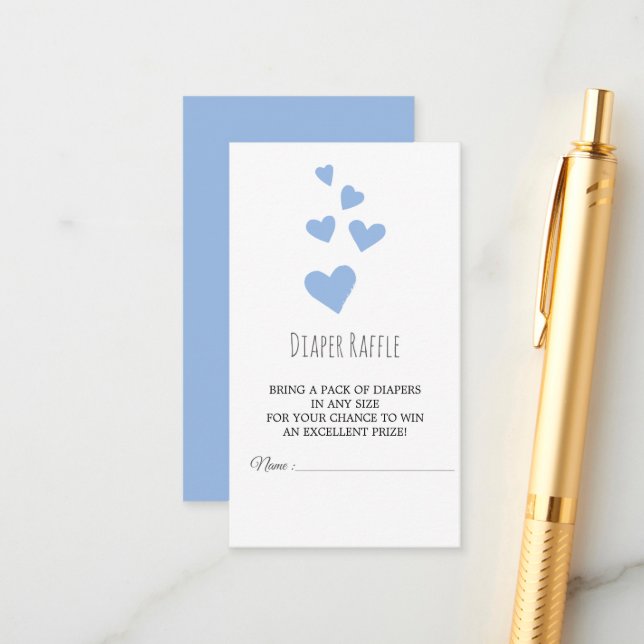 Wasserfarbenkarte Herzklopfen für Boy-Windeln Begleitkarte (Vorderseite/Rückseite Beispiel)