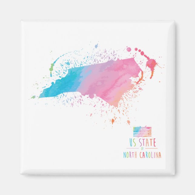 Wasserfarbenkarte | North Carolina Magnet (Vorne)